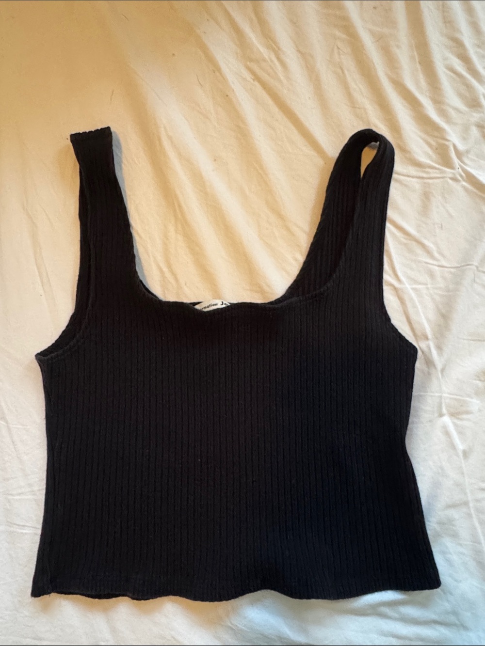 Reformation cropped Black Ribbed Tank Top. Excellent condition